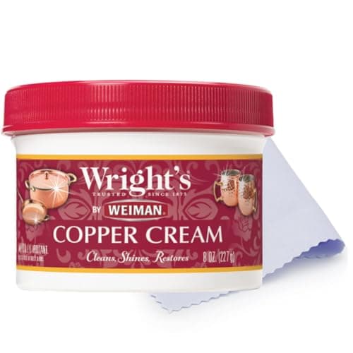 Wright's Copper and Brass Cream Cleaner (polishing cloth included)