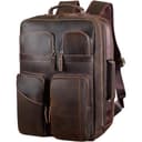 TIDING Full Grain Leather 17.3" Laptop Backpack