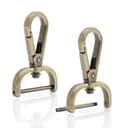 CRAFTMEMORE Detachable Snap Hook Swivel Clasp with Screw Bar, 1 in (2-pack, brushed brass)