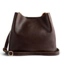 S-ZONE Full-Grain Cattle Leather Bucket Purse