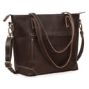 Creative Leather Art Handmade Vintage Zip-Top Tote (16 in)