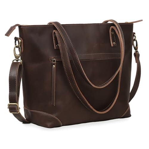 Creative Leather Art Handmade Vintage Zip-Top Tote (16 in)