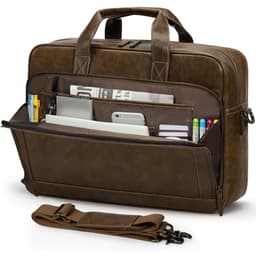 RAINSMORE 16" Leather Messenger Laptop Bag
