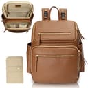 Omanmoli 17-Pocket Diaper Bag Backpack (Faux Leather)