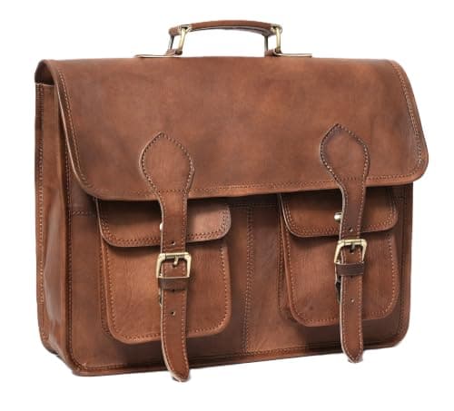 The Leather Room Handmade Full Grain Vintage Briefcase (15.6")