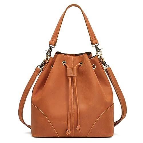 S-ZONE Drawstring Bucket Bag with 2 Straps