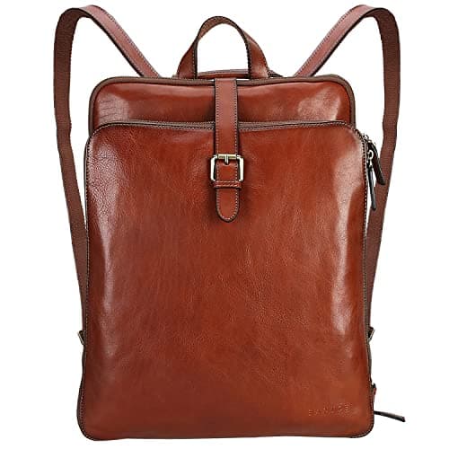 Banuce Italian Full-Grain Leather Convertible Backpack Purse