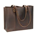 TIDING Full Grain Leather Work Tote