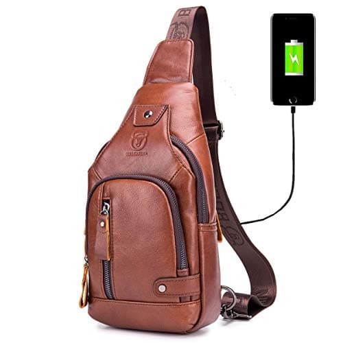 BULLCAPTAIN Genuine Leather Crossbody Sling
