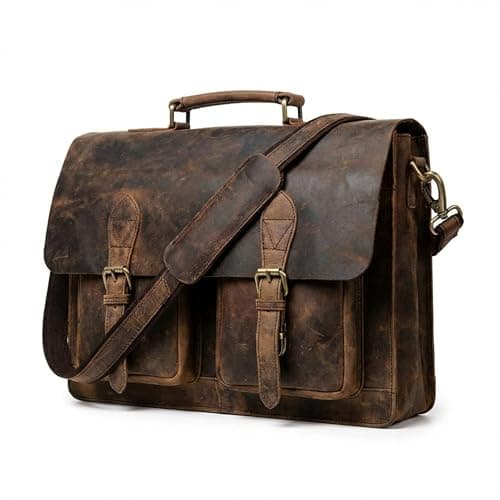 cuero 18" Vintage Handmade Full-Grain Messenger (Retro Brown)
