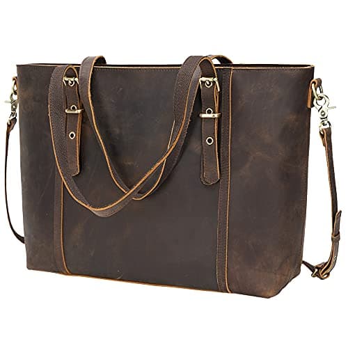 TIDING Full Grain Leather Tote for Women