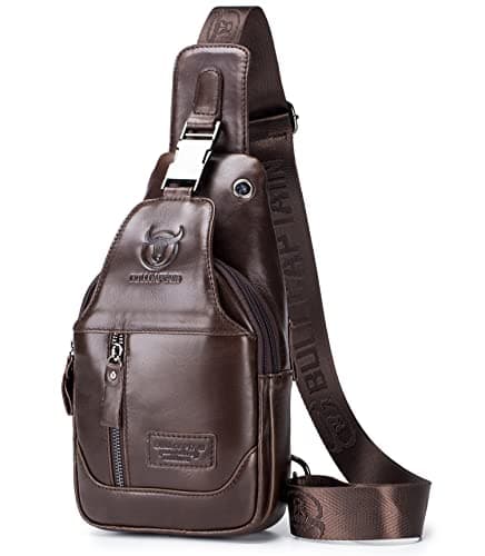BULLCAPTAIN Genuine Leather Crossbody Sling