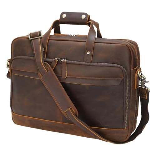 Masa Kawa 17" Leather Laptop Briefcase
